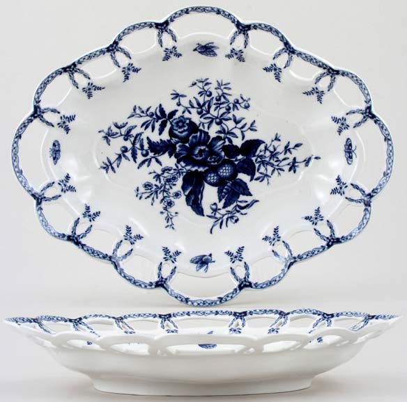 A Pair shops of Booths 'Peony Blue' Pattern Plates (23 cms)